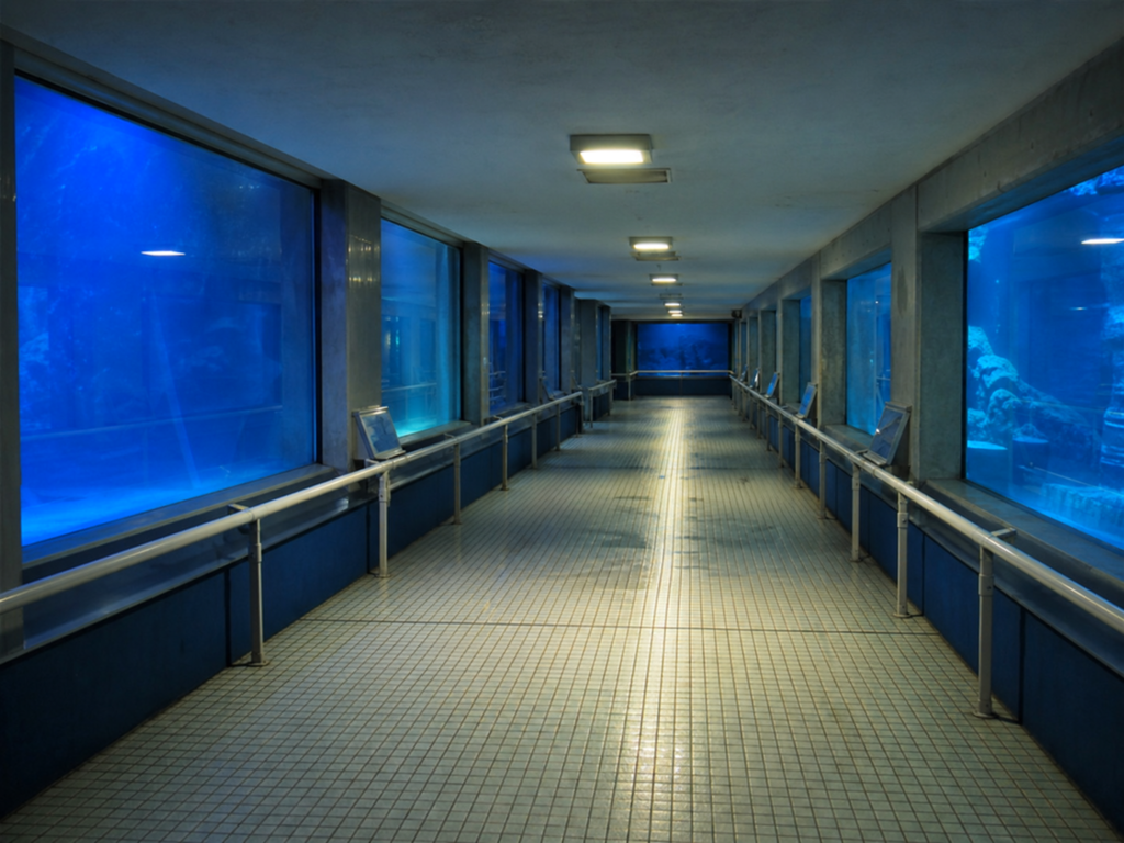 LIMINAL 2002の探索画面に使われる水族館風のリミナル空間